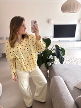 Stippen blouse butter yellow