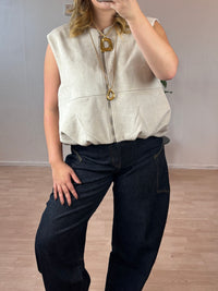 gilet suede creme
