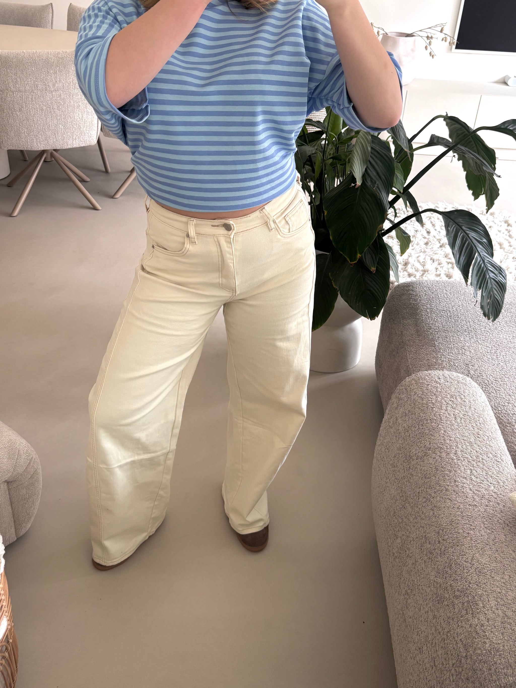 Barrel jeans met stretch