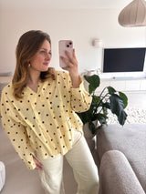 Stippen blouse butter yellow