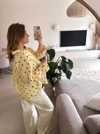 Stippen blouse butter yellow