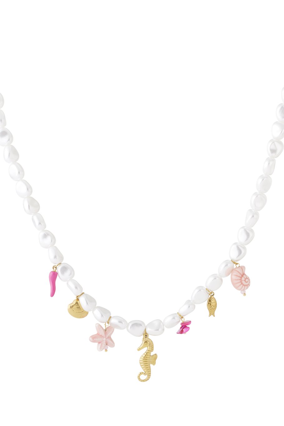 kralen parelketting met bedels