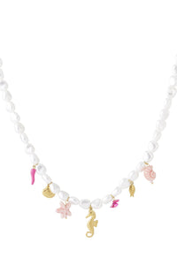 kralen parelketting met bedels